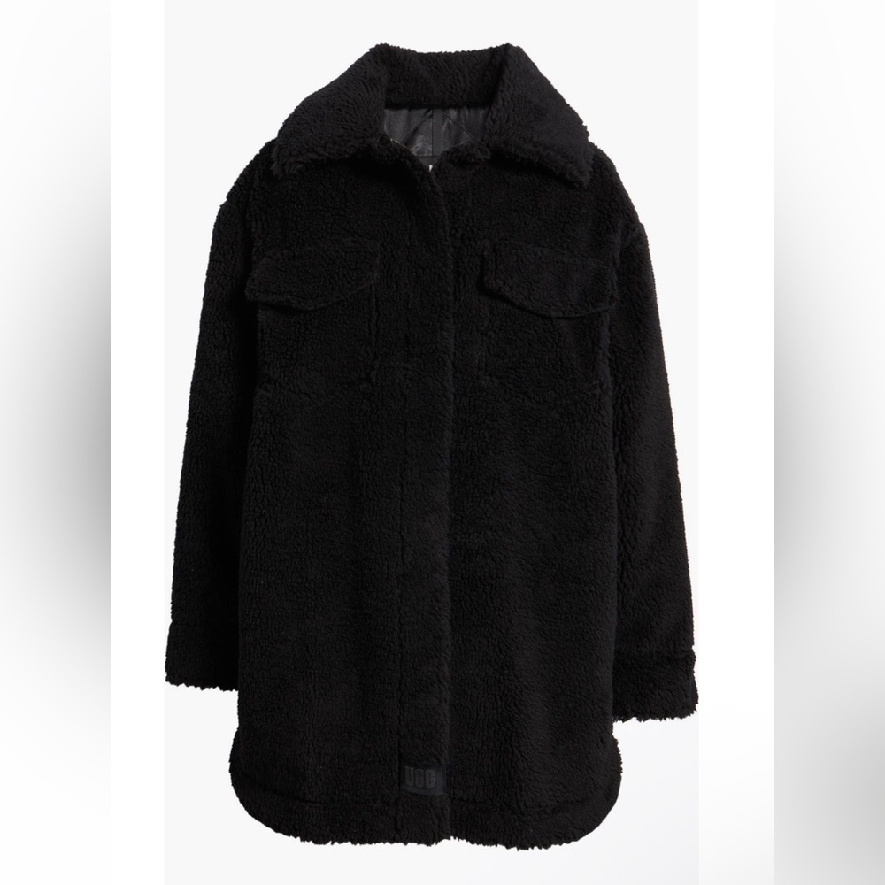 NWT UGG® Frankie Recycled Polyester Fleece Shirt Jacket L - Picture 4 of 16